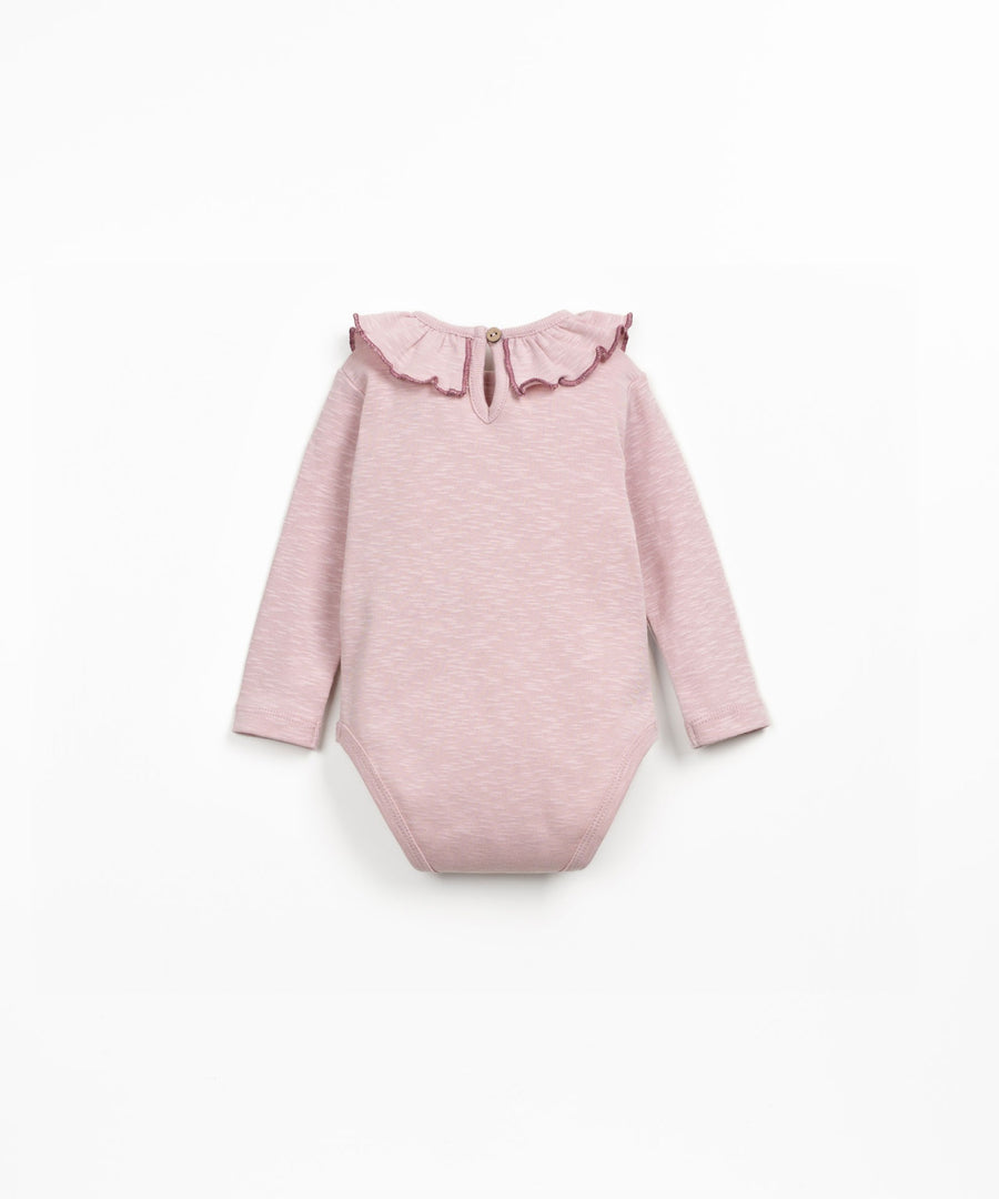 Organic Bodysuit with Collar - Dusty Rose