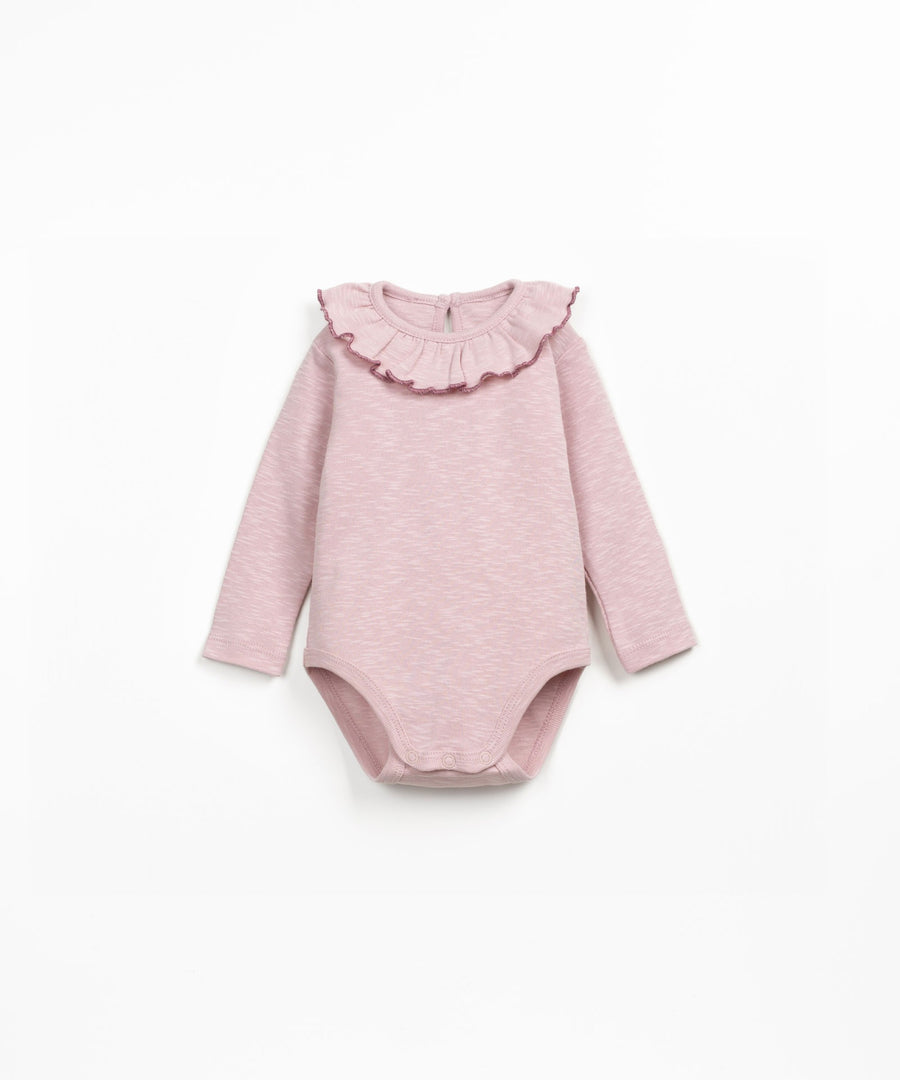 Organic Bodysuit with Collar - Dusty Rose
