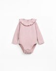Organic Bodysuit with Collar - Dusty Rose