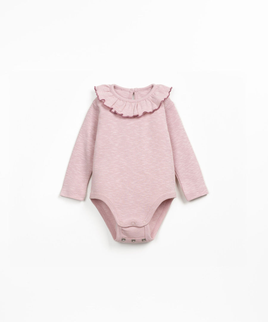 Organic Bodysuit with Collar - Dusty Rose