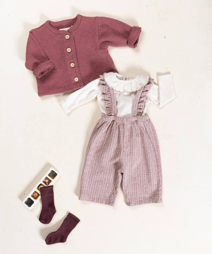 Organic Bodysuit with Collar - Latte