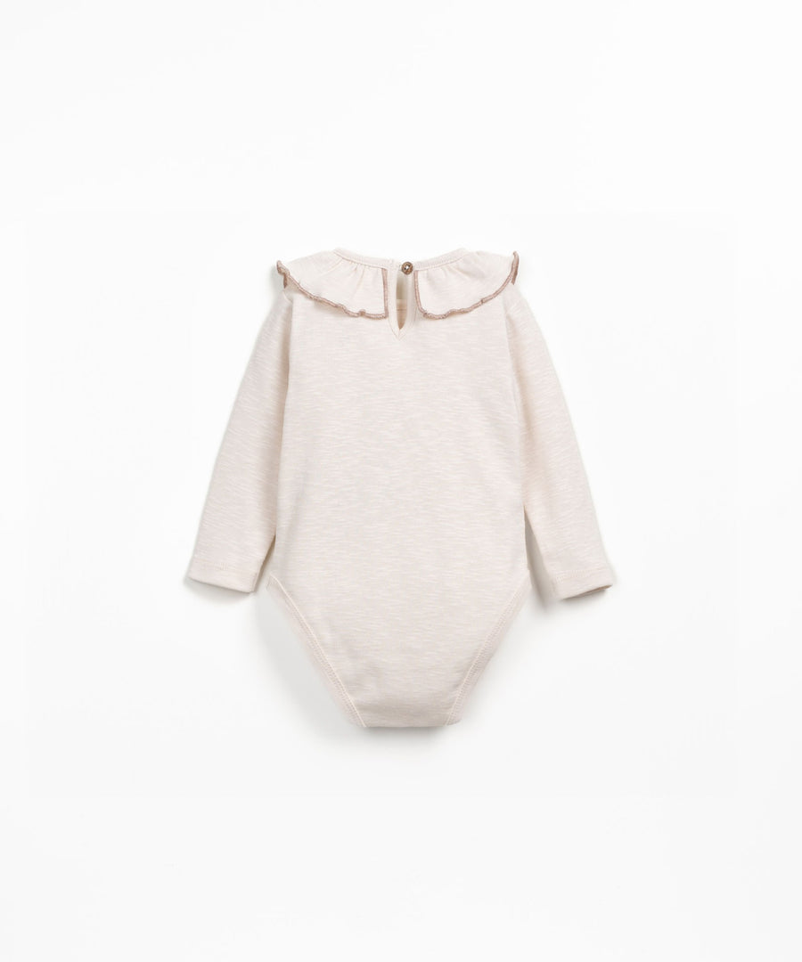 Organic Bodysuit with Collar - Latte