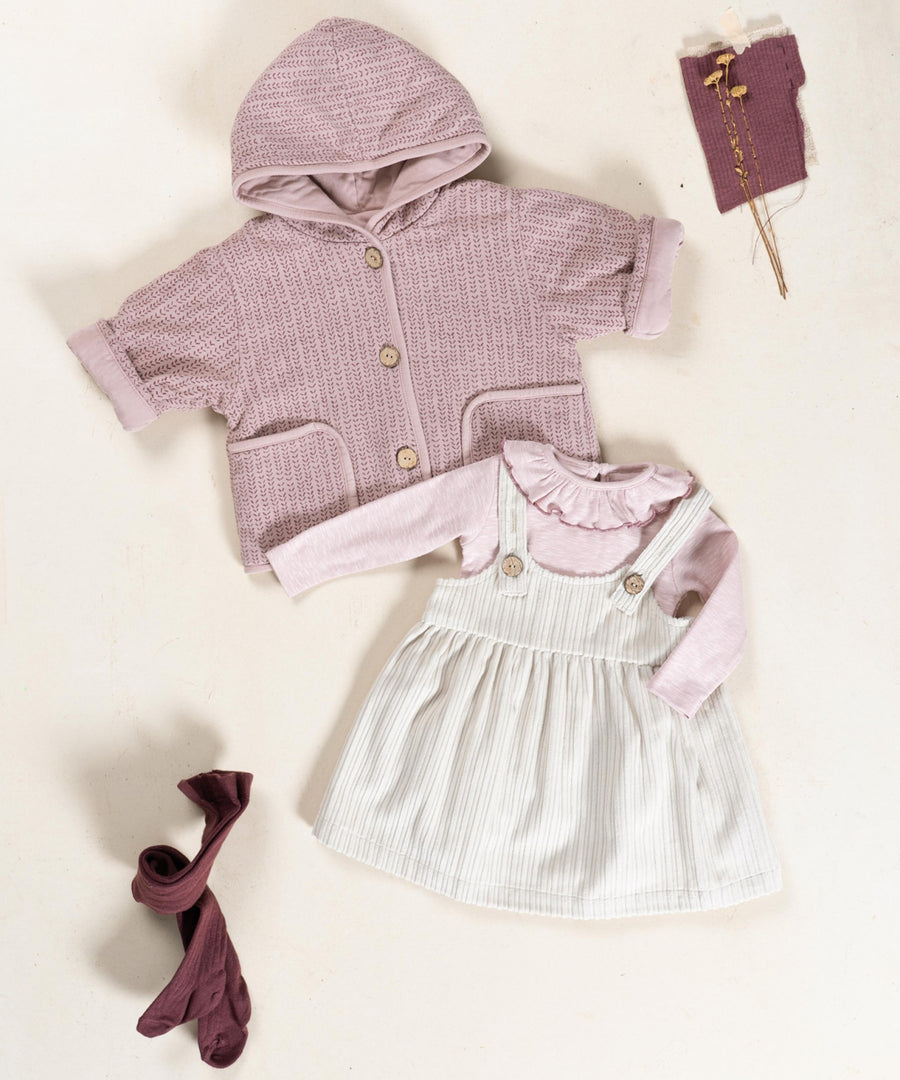 Organic Bodysuit with Collar - Dusty Rose