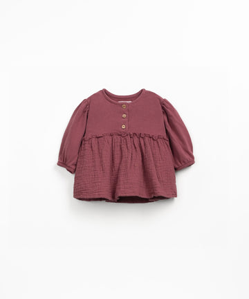 Tunic in Woven & Jersey Mix - Mulberry