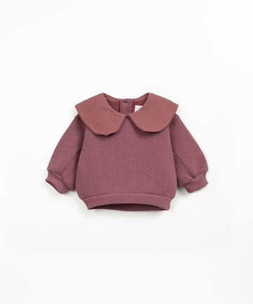 Sweatshirt with Collar - Mulberry