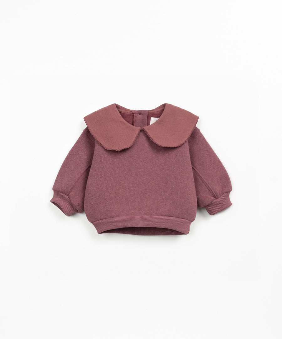 Sweatshirt with Collar - Mulberry