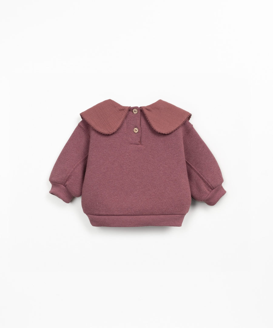 Sweatshirt with Collar - Mulberry