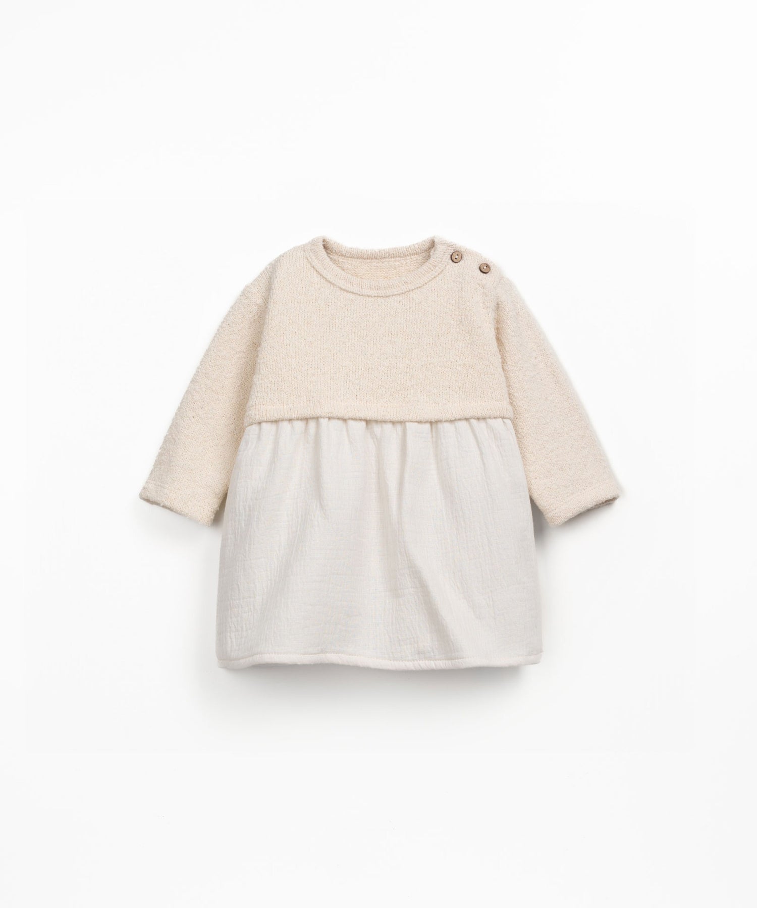 Dress in Jersey and Woven mix - Latte