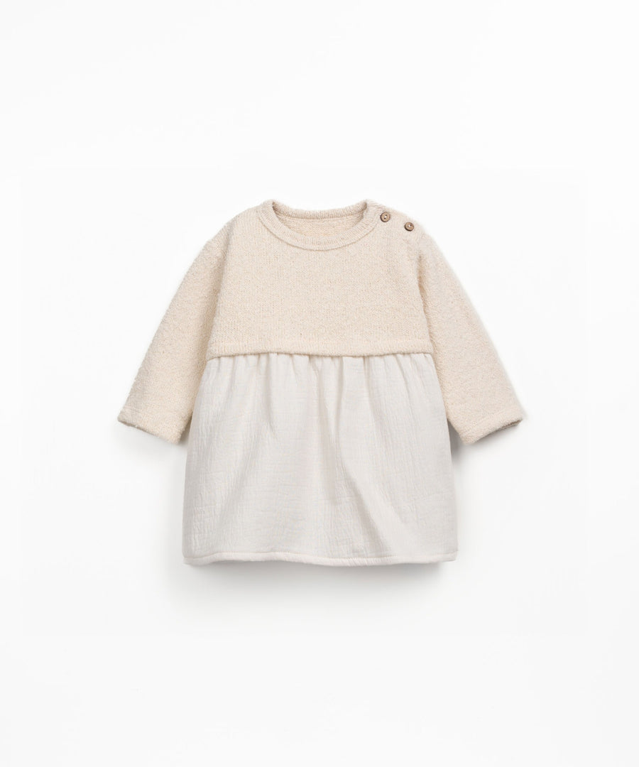 Dress in Jersey and Woven mix - Latte