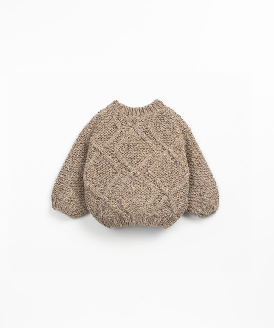 Knit Wool Sweater - Light Brown