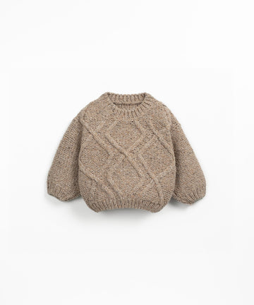 Knit Wool Sweater - Light Brown