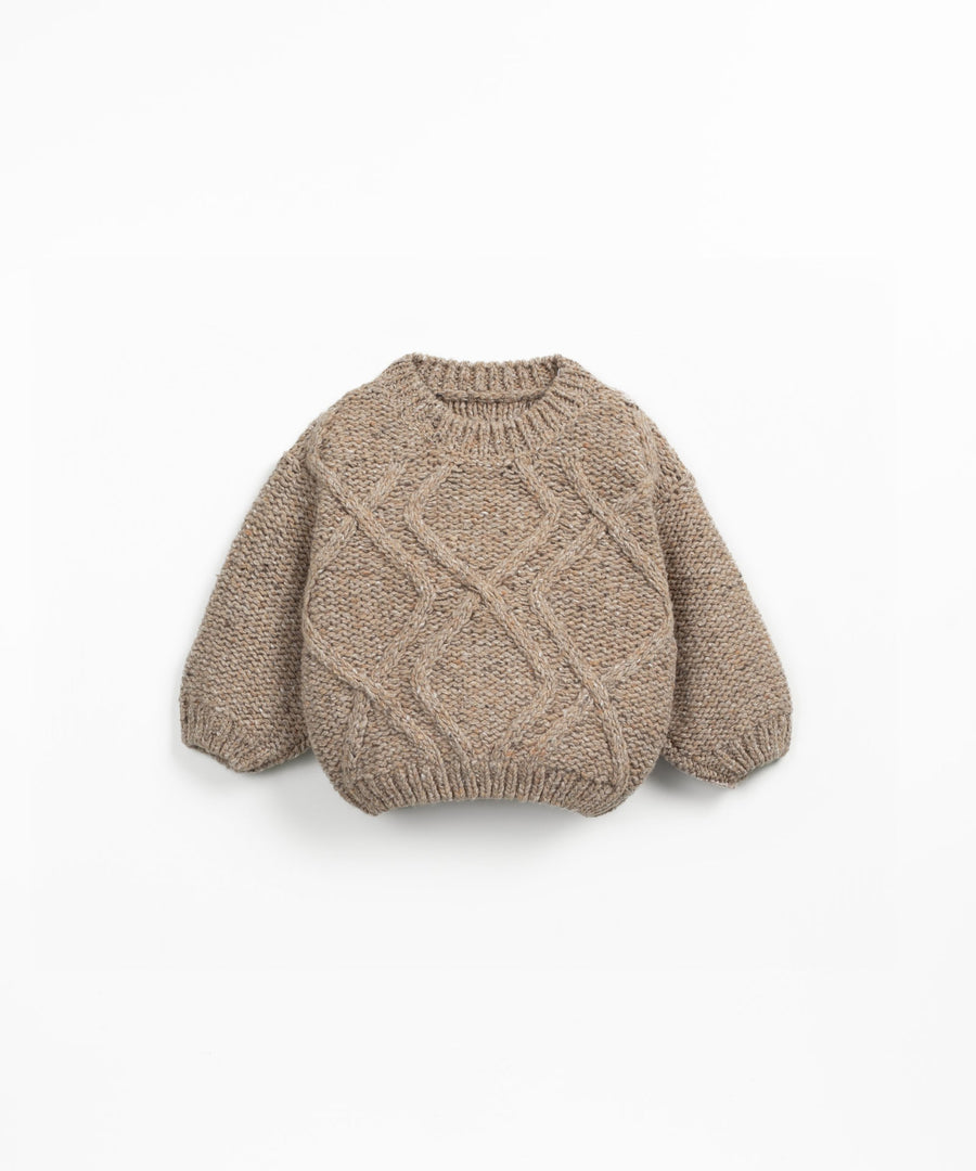 Knit Wool Sweater - Light Brown