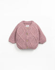 Knit Cardigan with coconut buttons - Dusty Rose