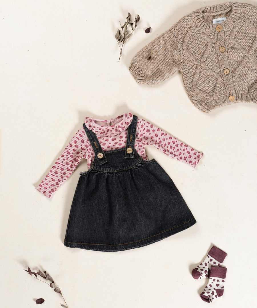 Dark Denim Dress with Front Opening