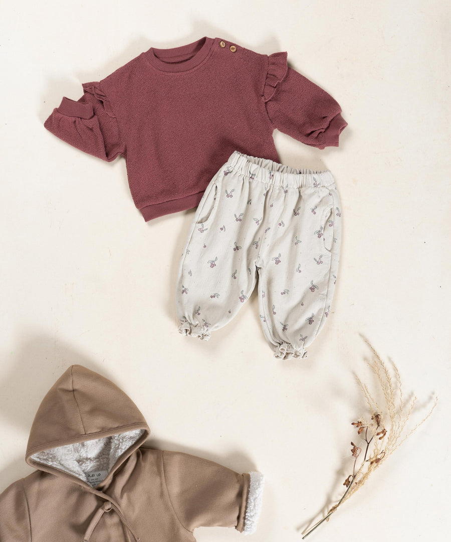 Cotton Twill Trousers - Cherries