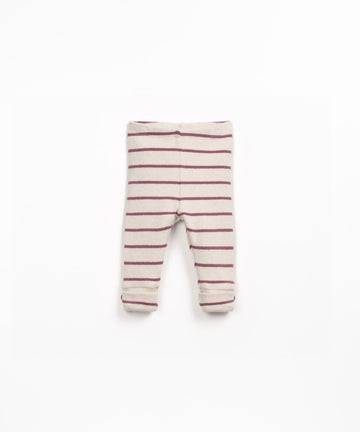Striped Jersey Leggings - Mulberry
