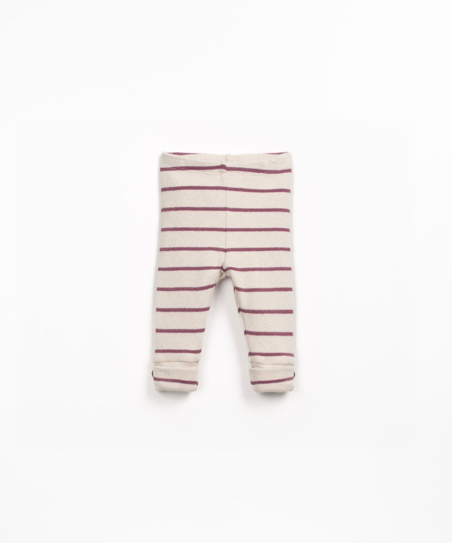 Striped Jersey Leggings - Mulberry