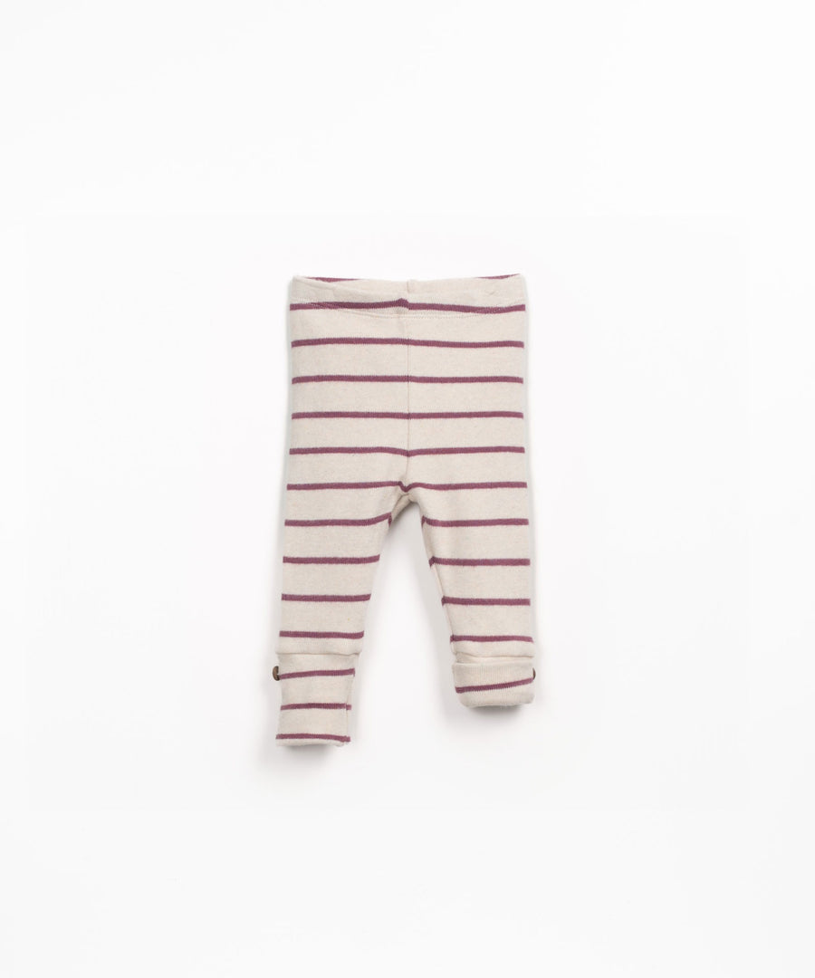 Striped Jersey Leggings - Mulberry