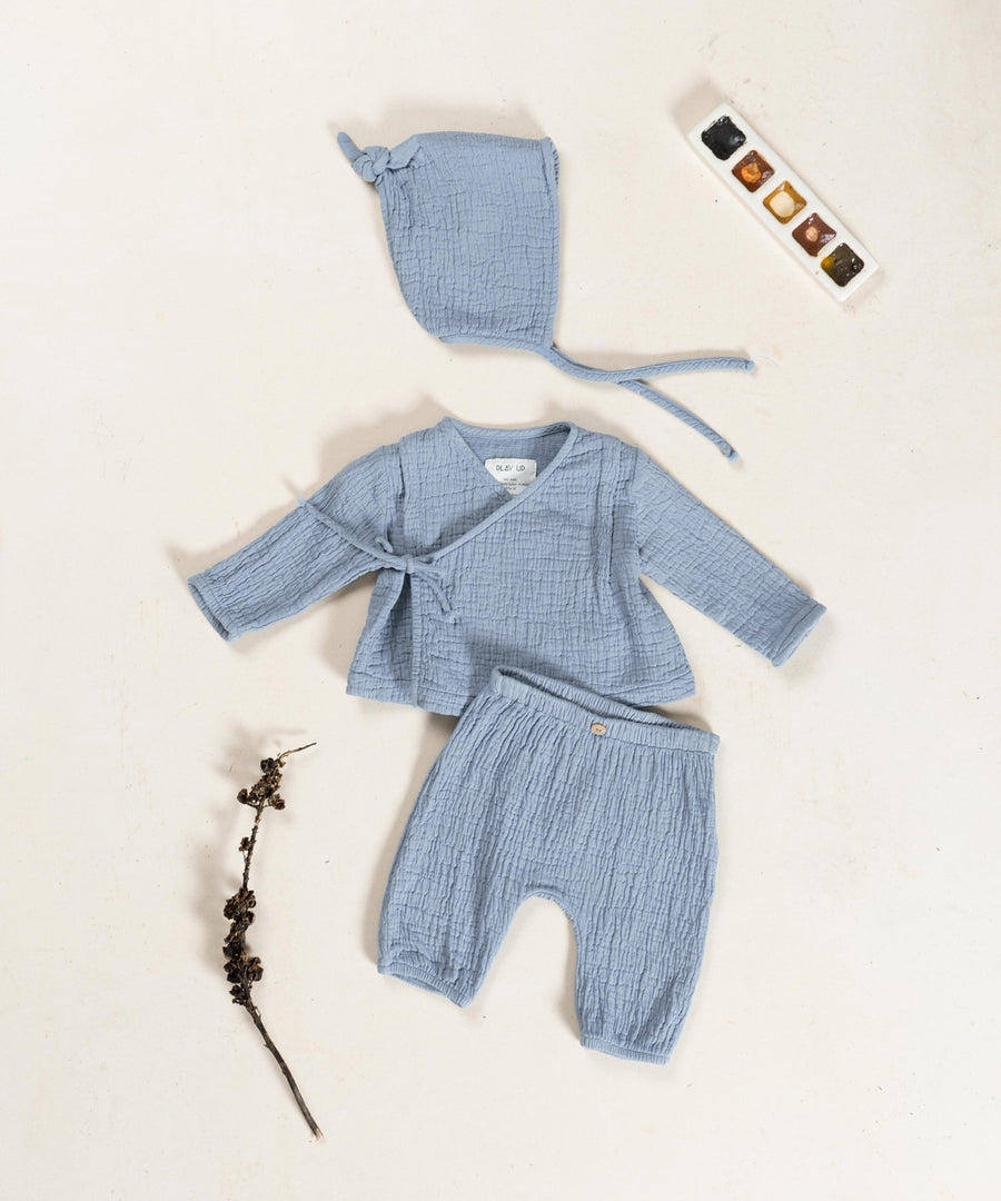 Woven Wrap Top - Blues