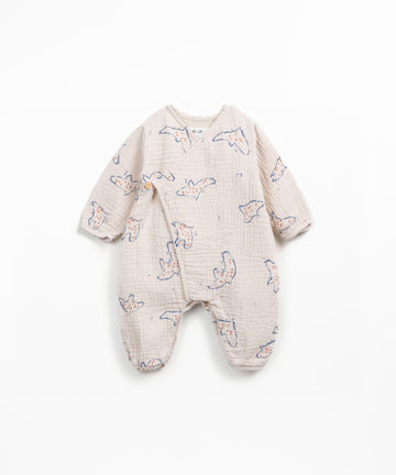 Woven Kimono Jumpsuit - Birds