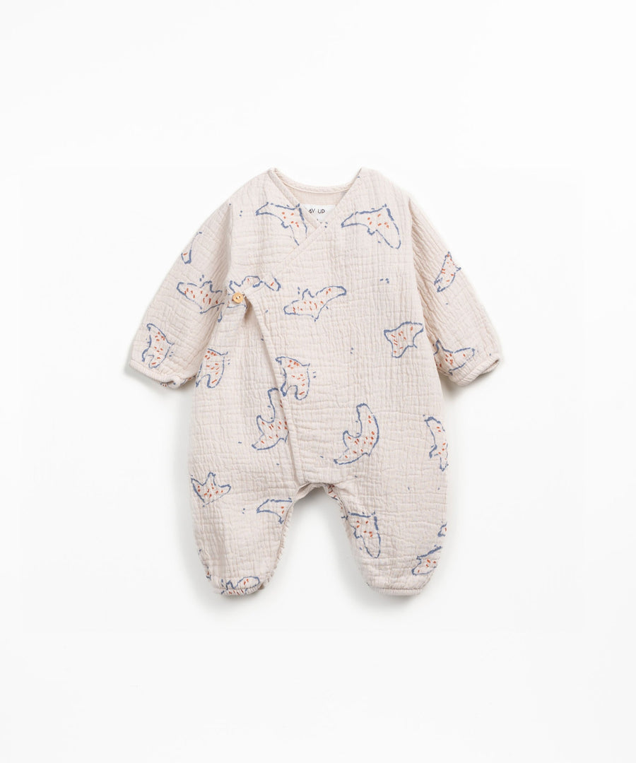 Woven Kimono Jumpsuit - Birds