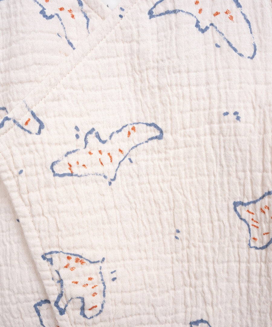 Woven Kimono Jumpsuit - Birds