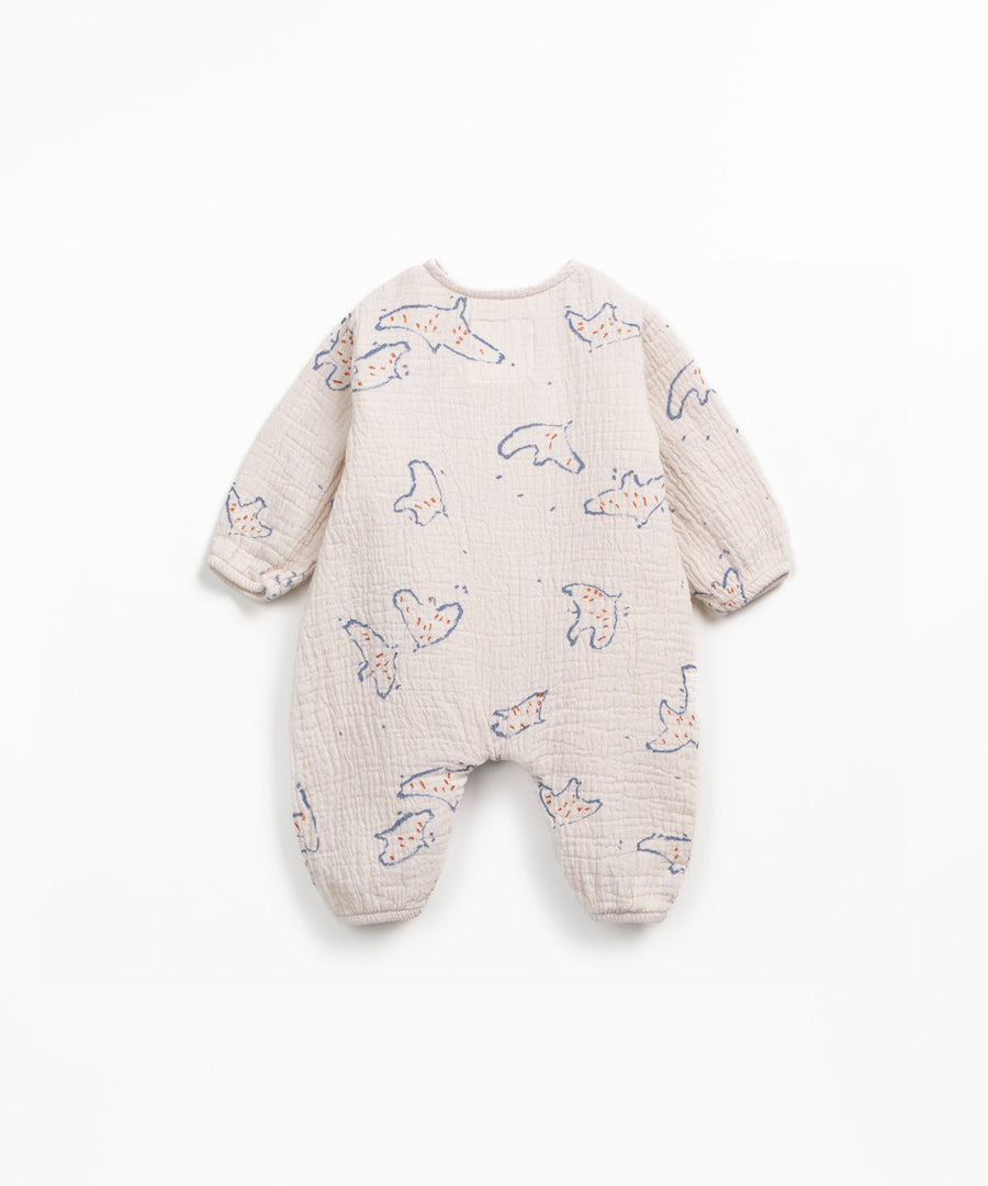 Woven Kimono Jumpsuit - Birds