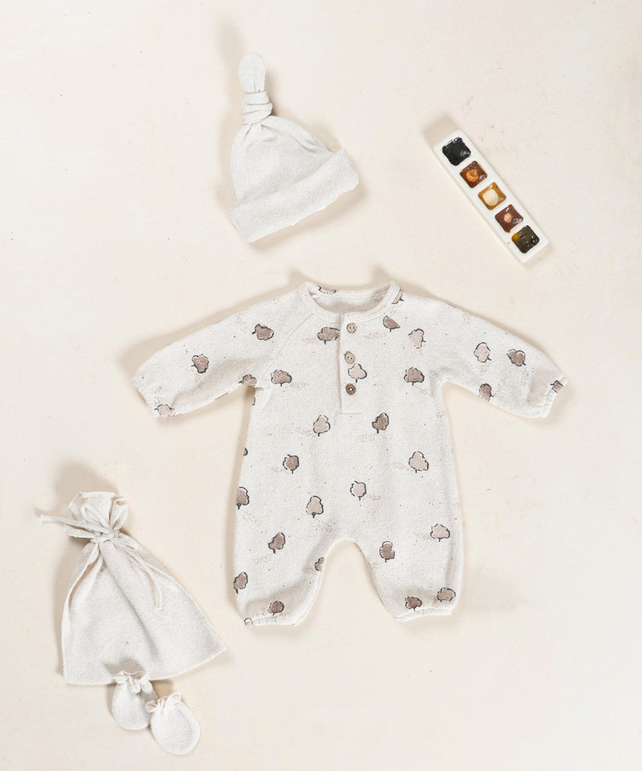 Hat and Mittens Set - Latte