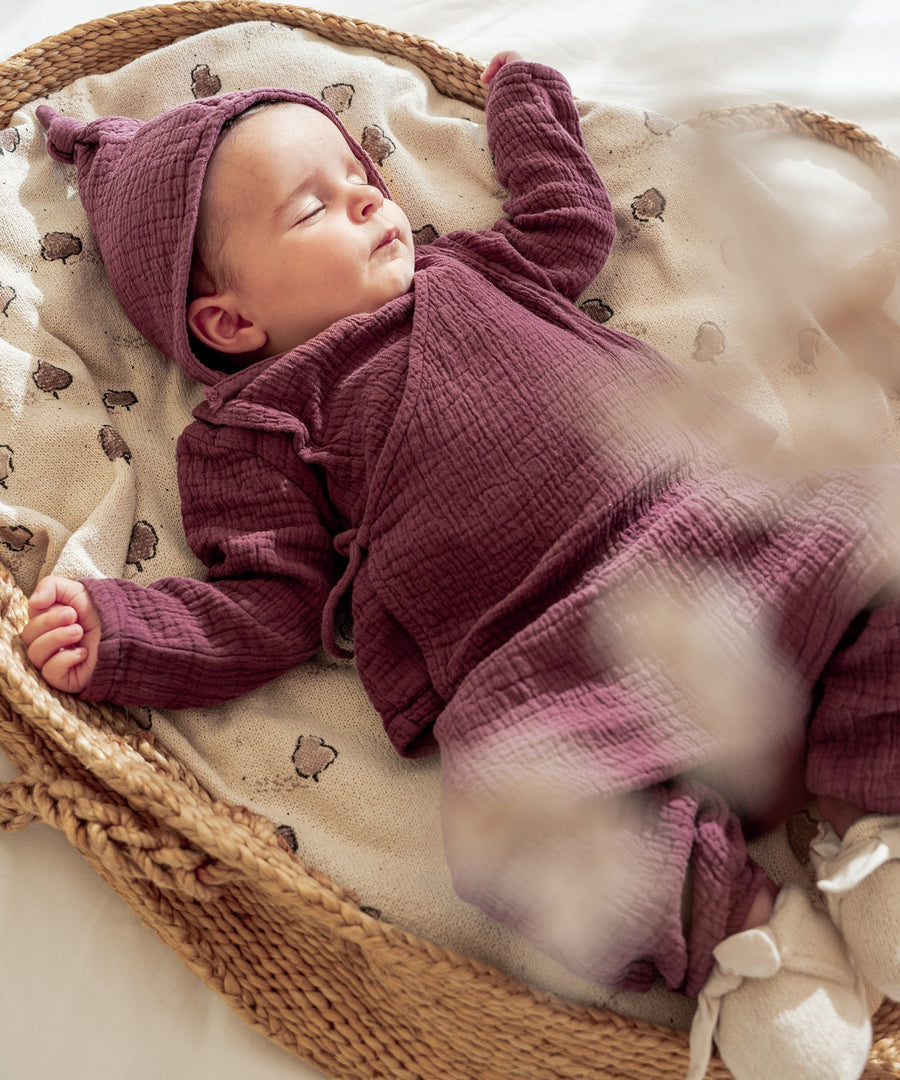 Woven Wrap Top -  Mulberry