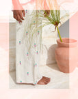 Cotton Jersey Wide Pants - Pineapples