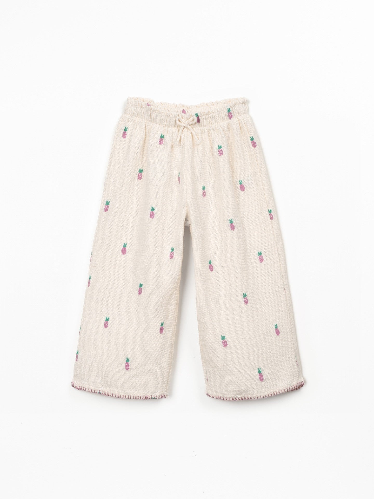 Cotton Jersey Wide Pants - Pineapples