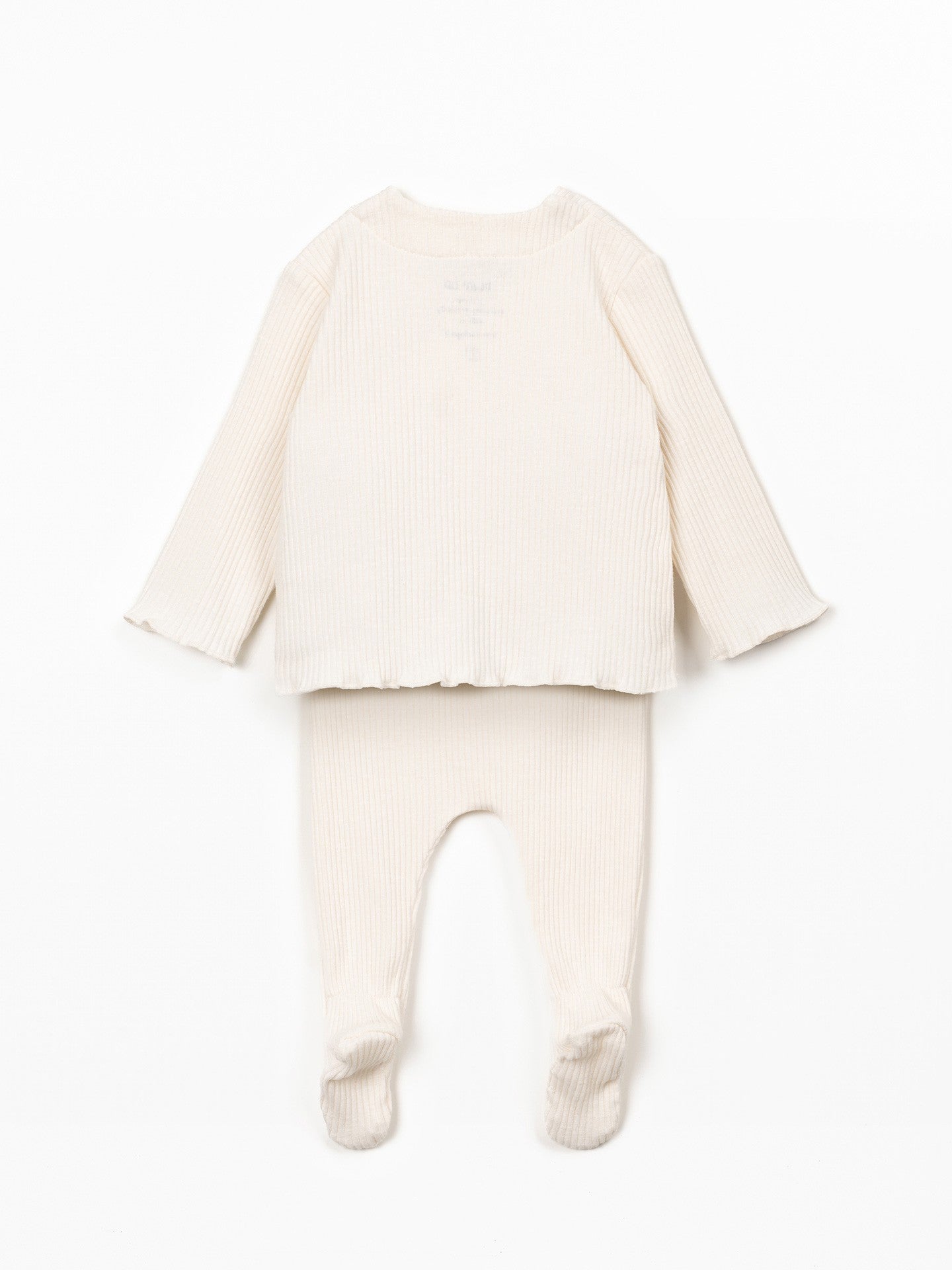 Kimono Top Jacket & Footed Leggings Set - Vanilla