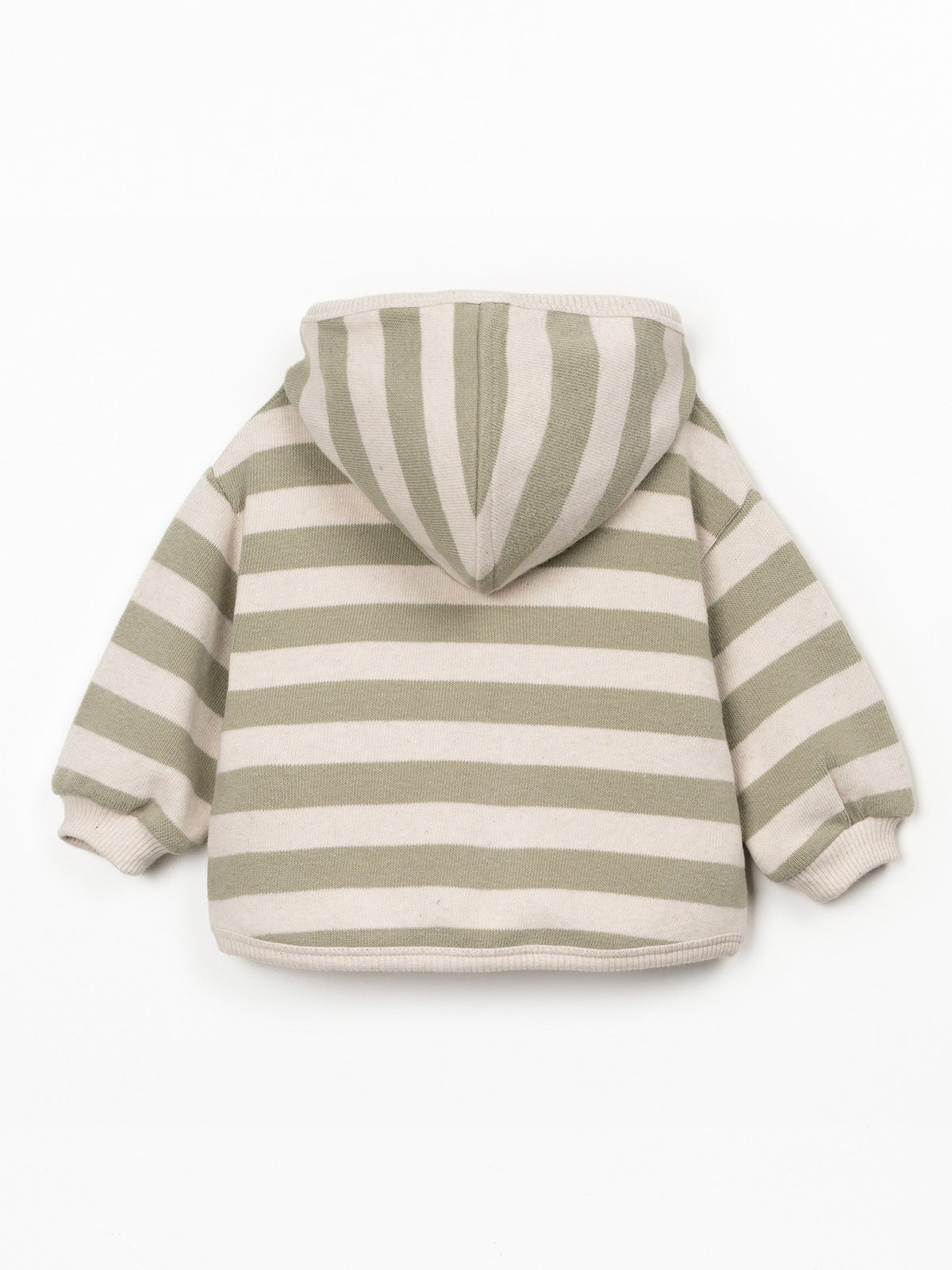 Jacket with Hood & Pocket - Green Stripes