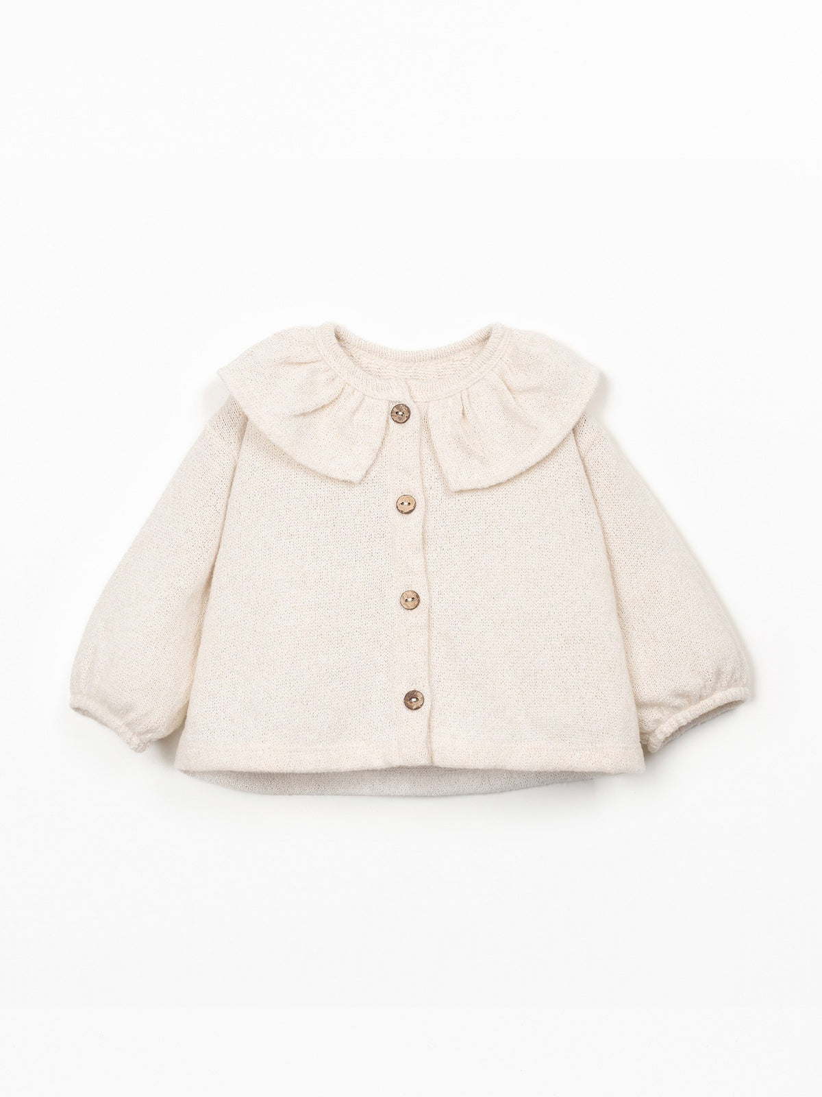Knit Jacket with Collar - Ecru