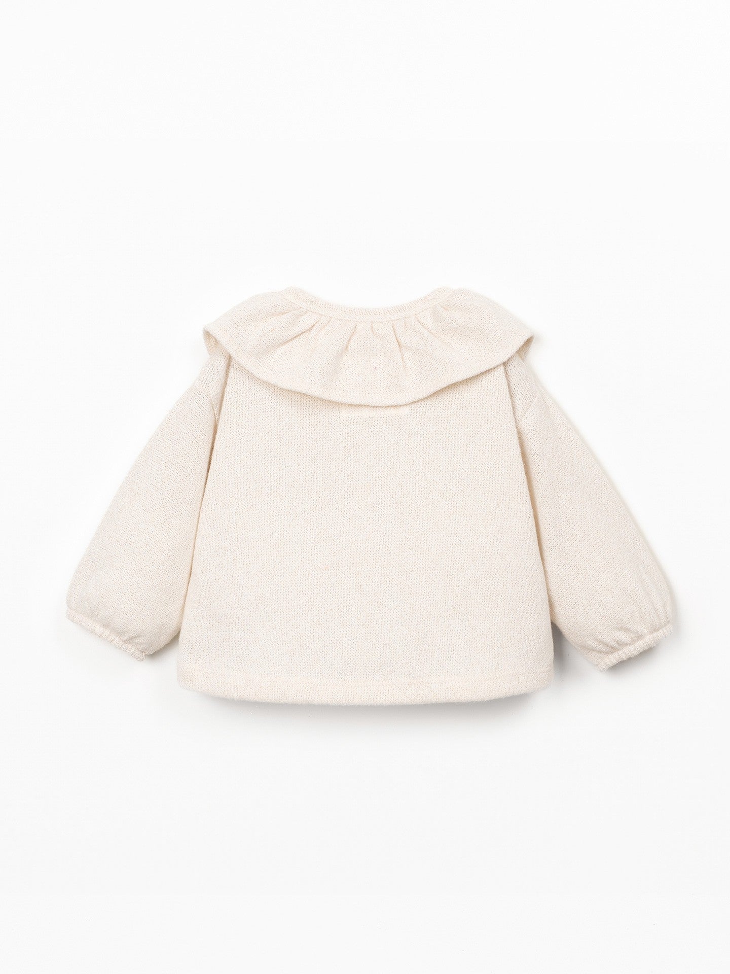 Knit Jacket with Collar - Ecru