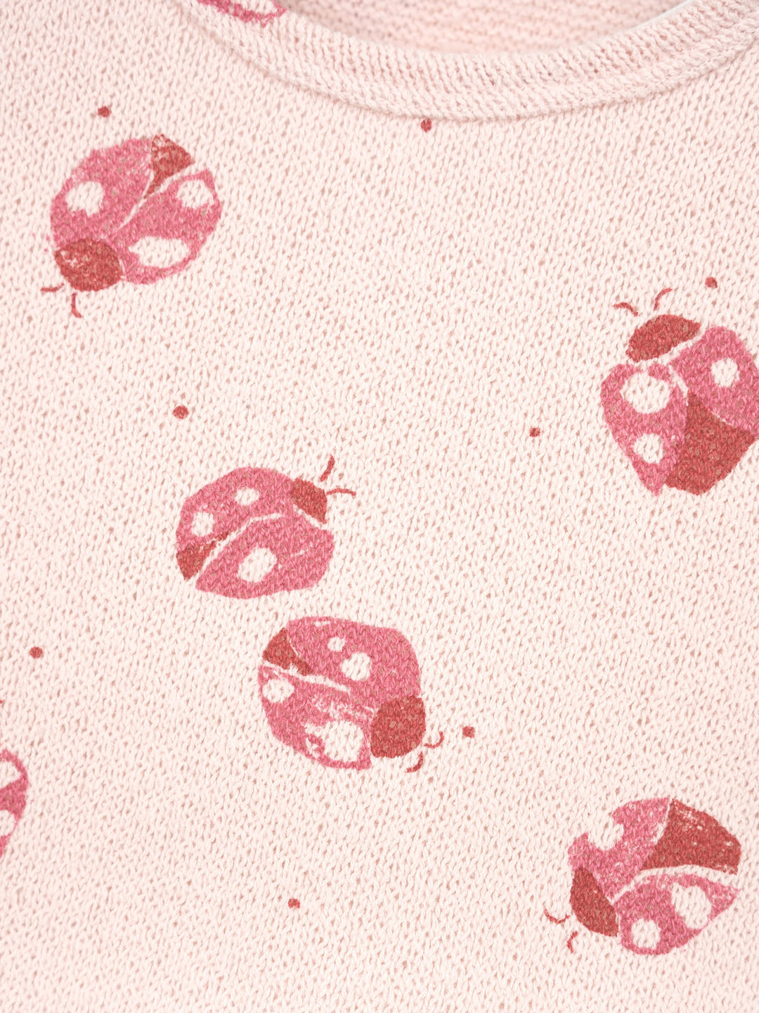 Cotton Sweater - Pink Ladybug