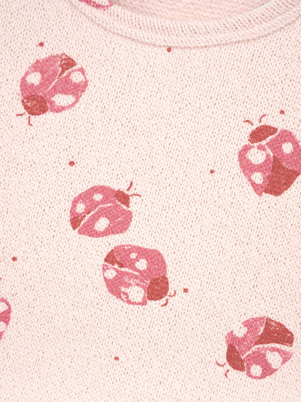 Cotton Sweater - Pink Ladybug