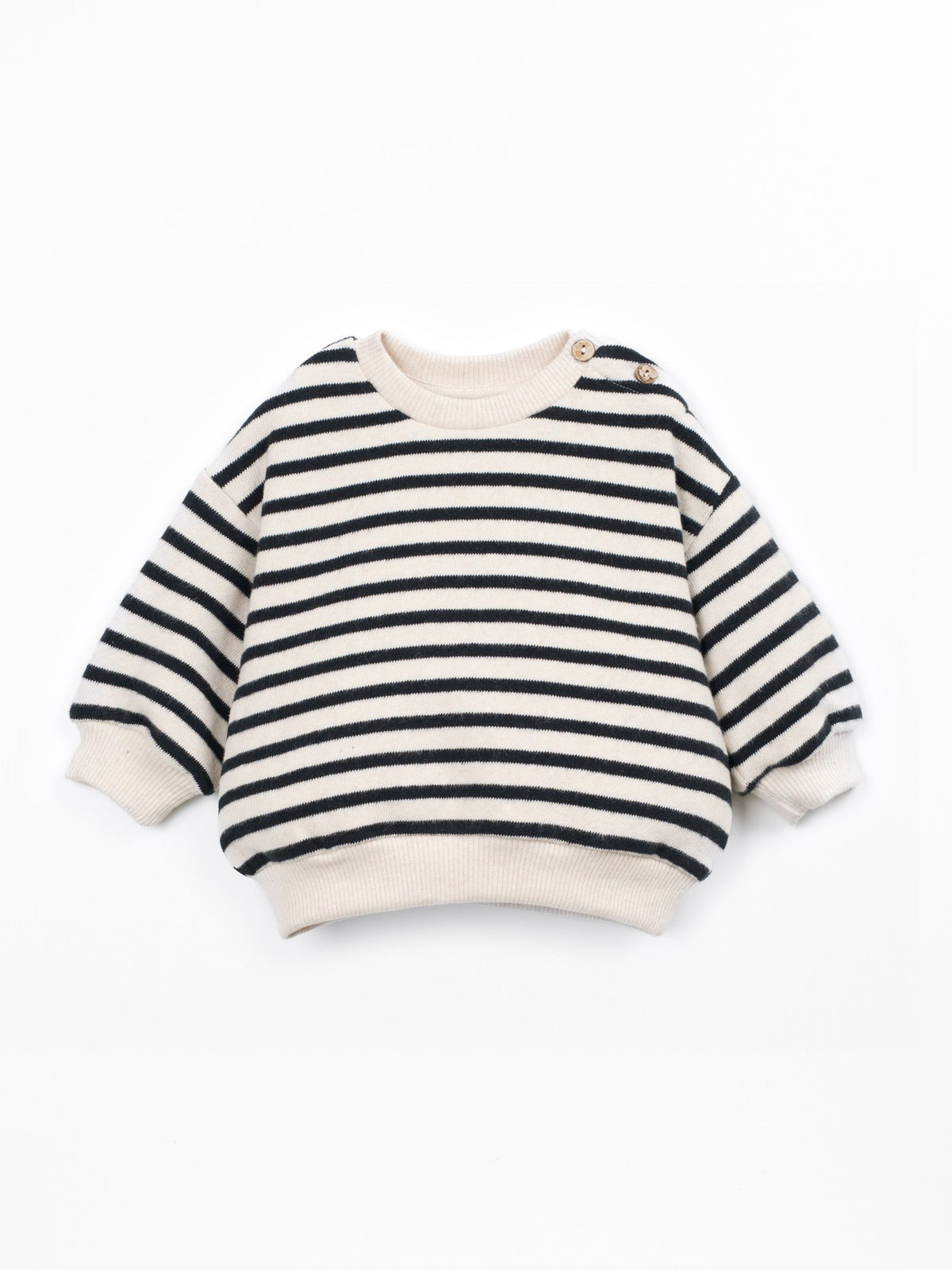 Cotton Jersey Sweater - Black Stripe