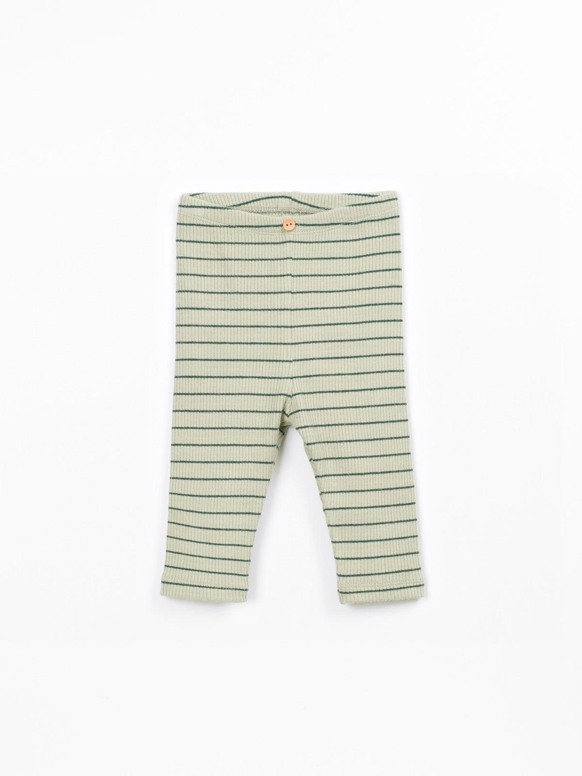 Strip Ribbed Leggings - Bottle Green