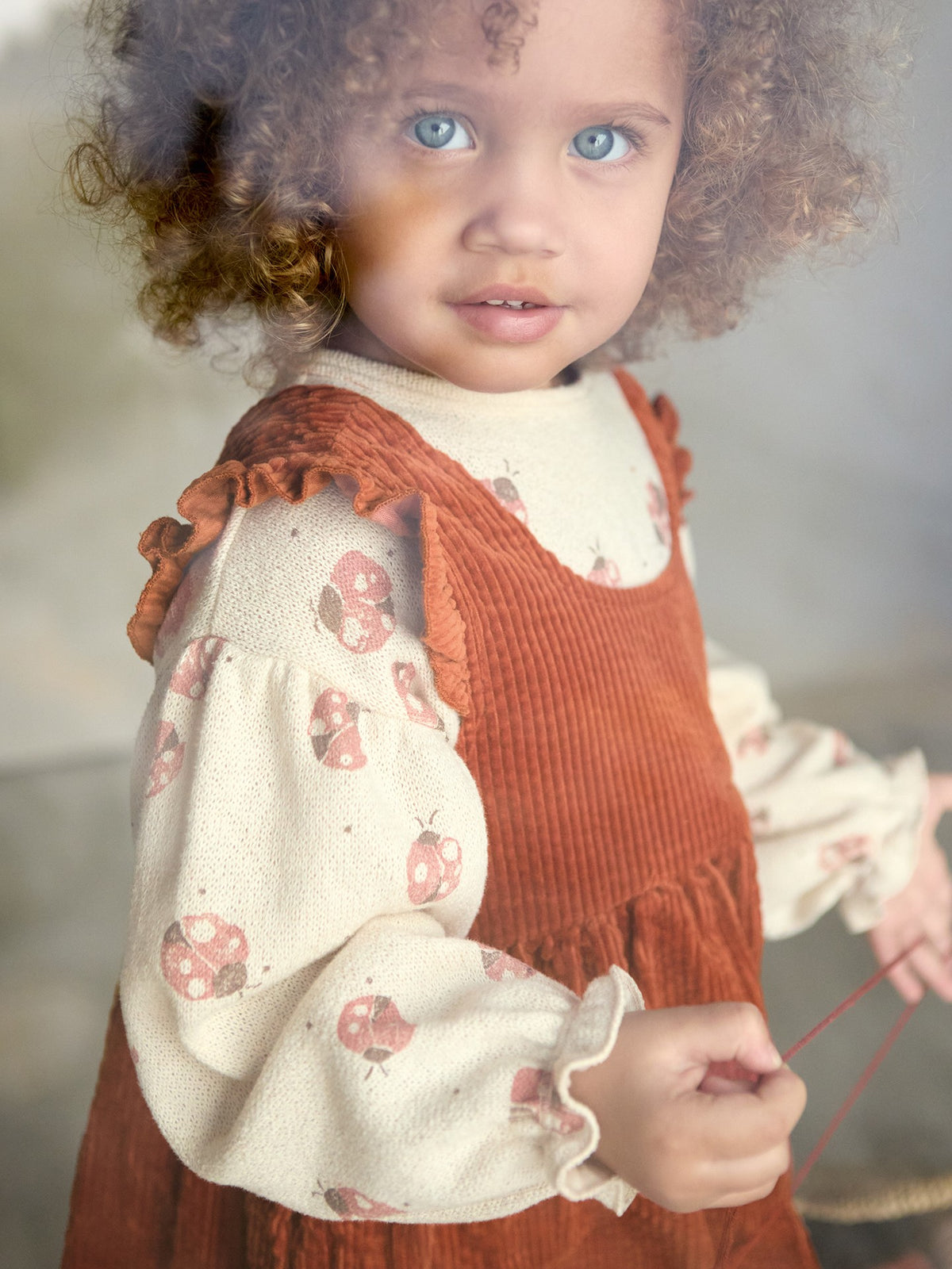 Corduroy cotton dress - Rust
