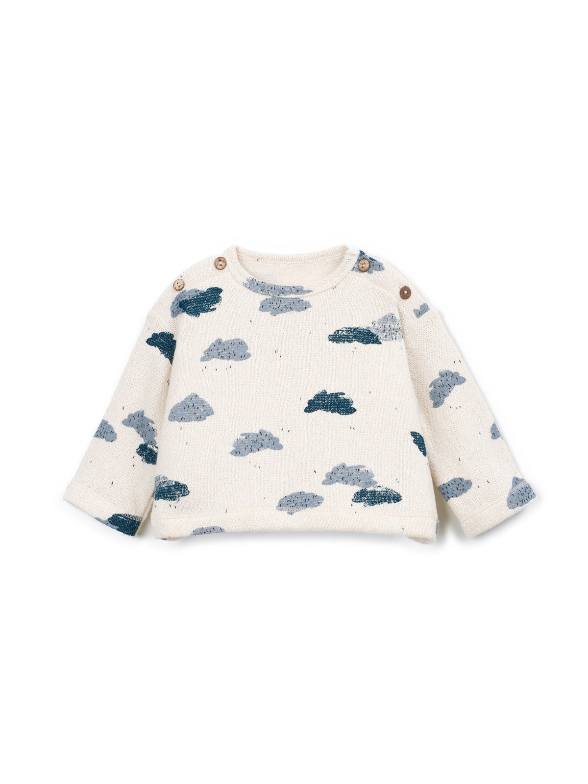 Knit Cotton sweater - Light Blue Clouds