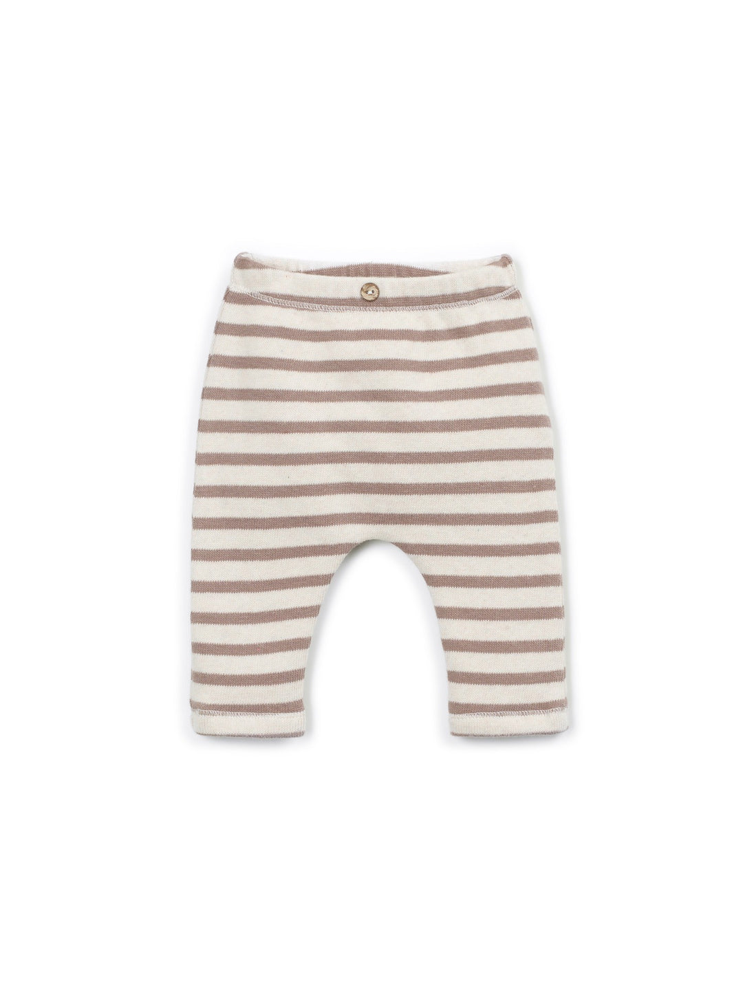 Cotton Leggings - Light Brown Stripe