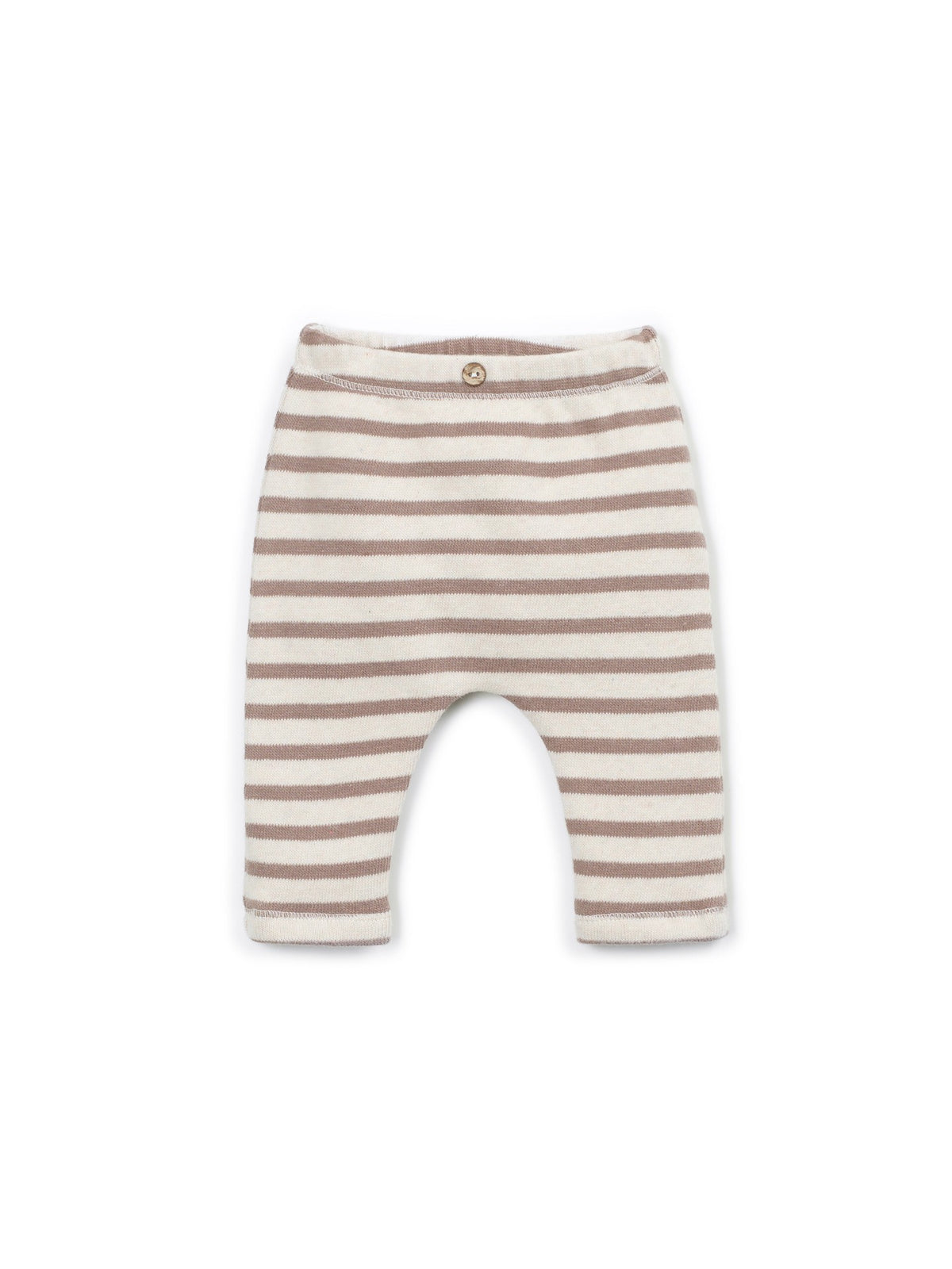 Cotton Leggings - Light Brown Stripe