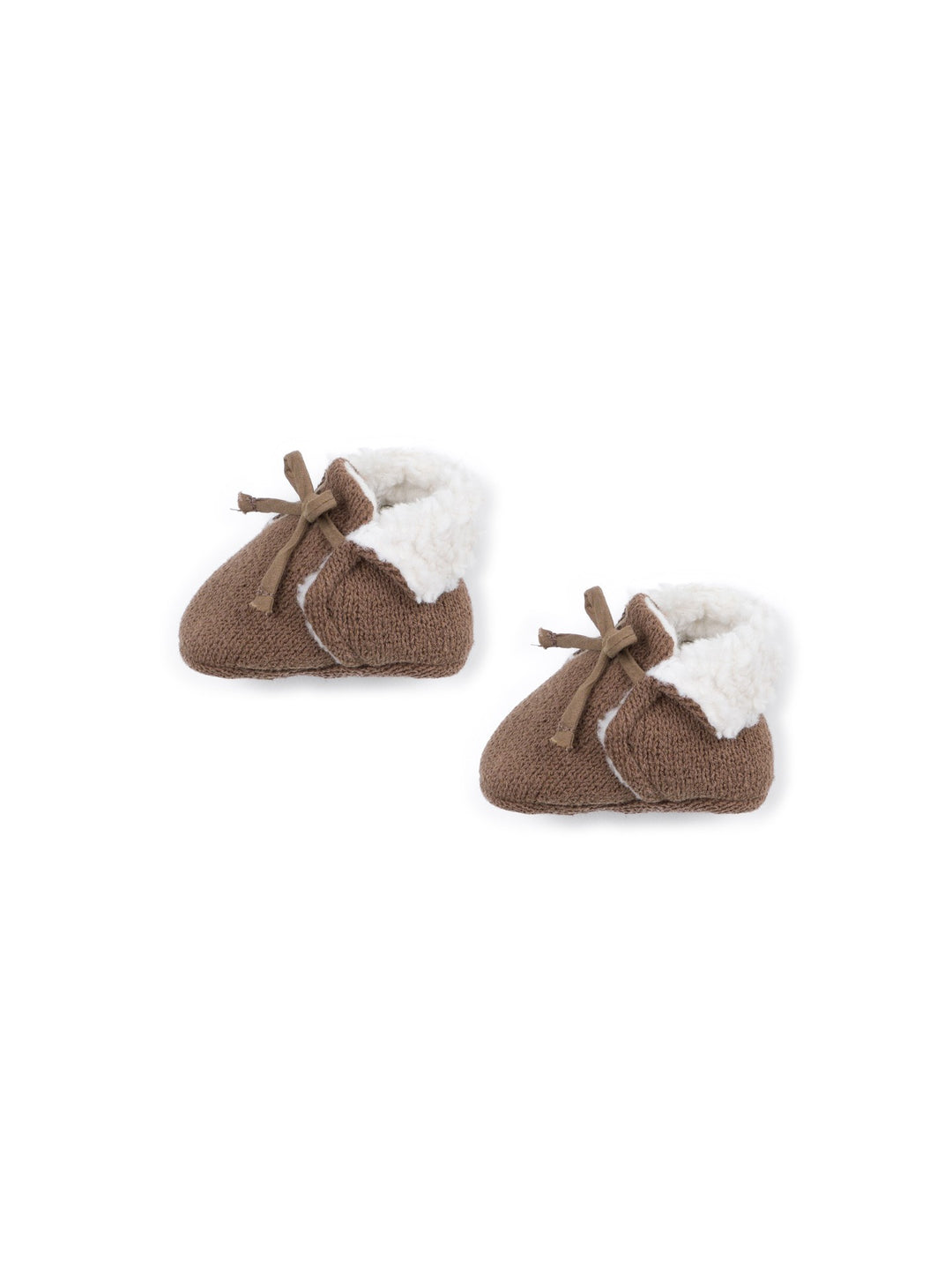 Cotton Knit Booties - Chocolate