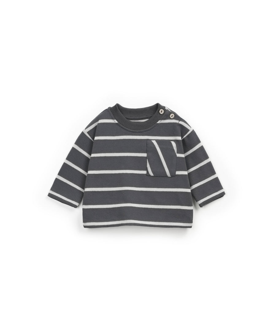 Long sleeve T-shirt with contrast pocket - Stripes