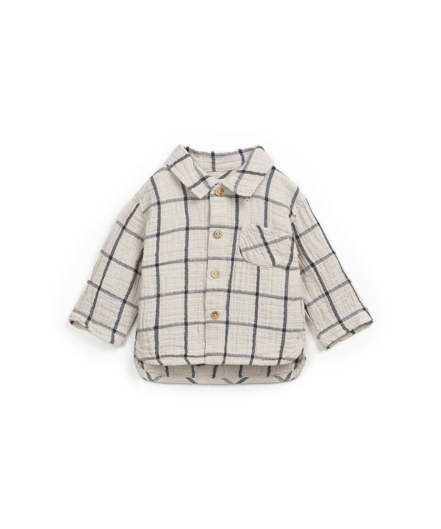 Woven Checkered Shirt  - Blue Stripes