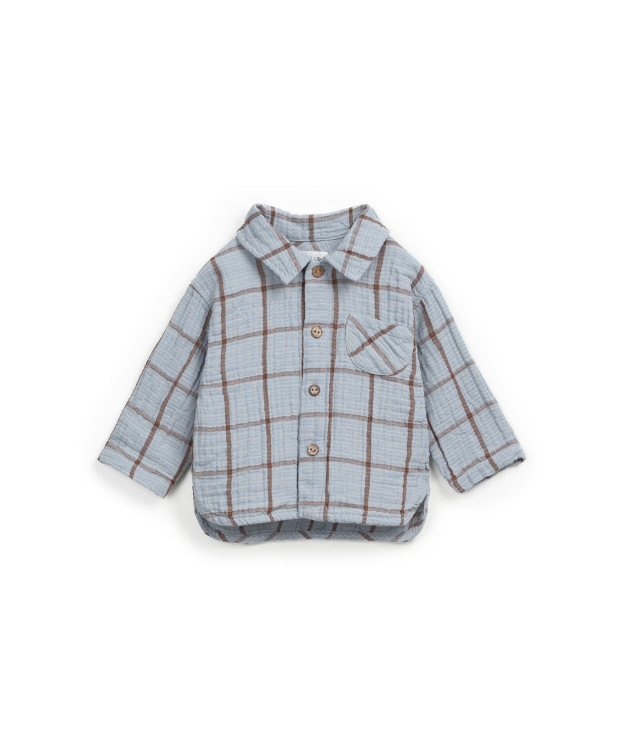 Organic cotton shirt dusty blue