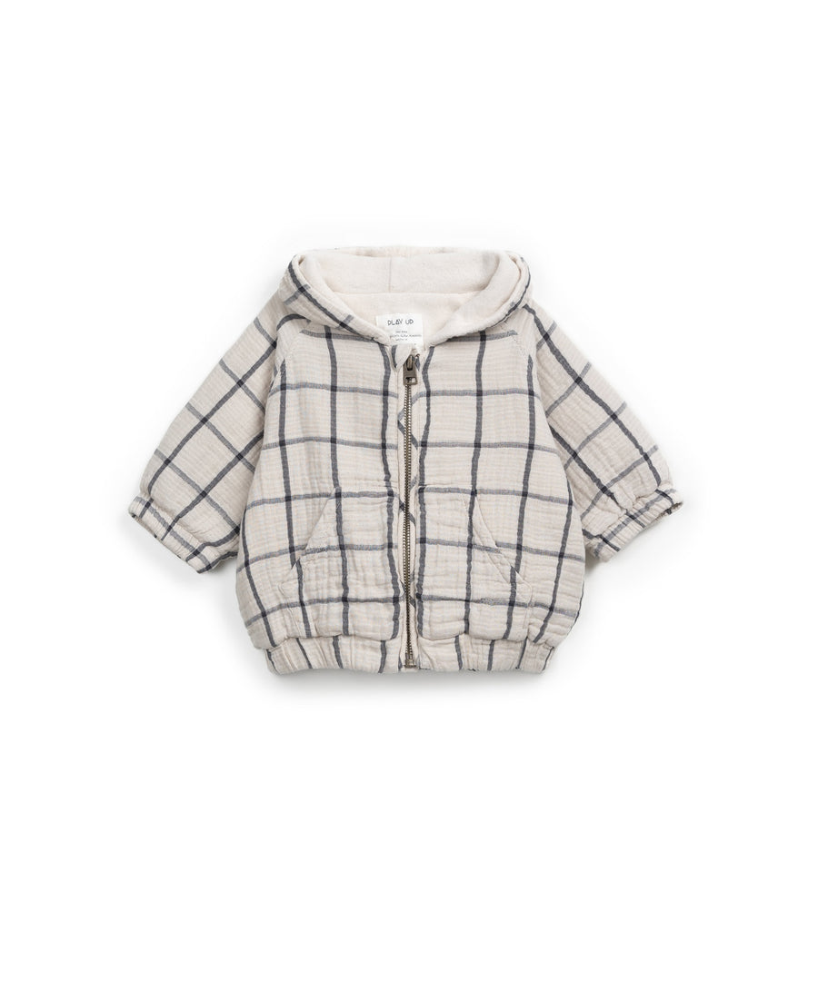 Woven Zip Jacket with fleece lining - Checkered