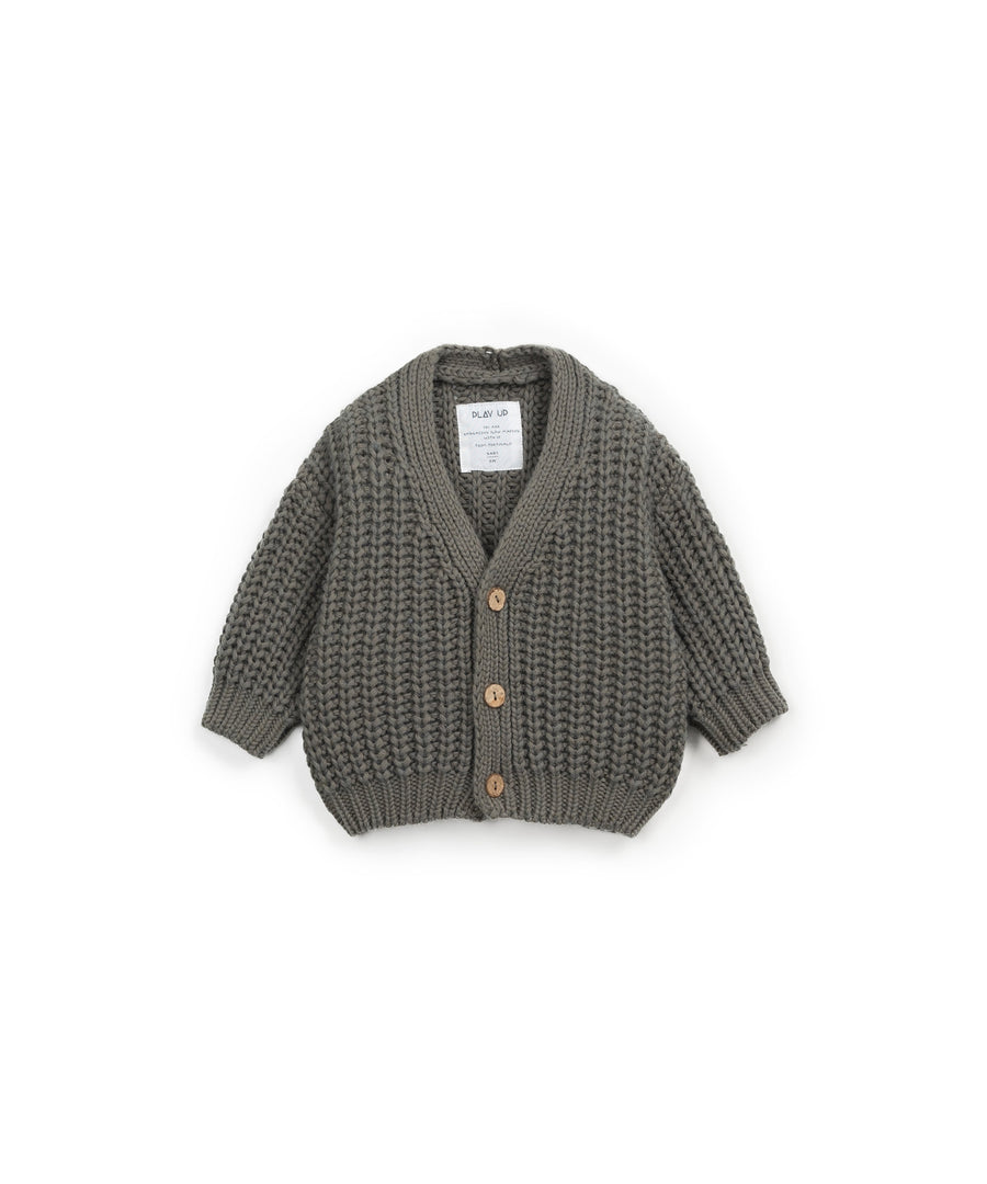 Knitted Cardigan Wool Mix - Khaki