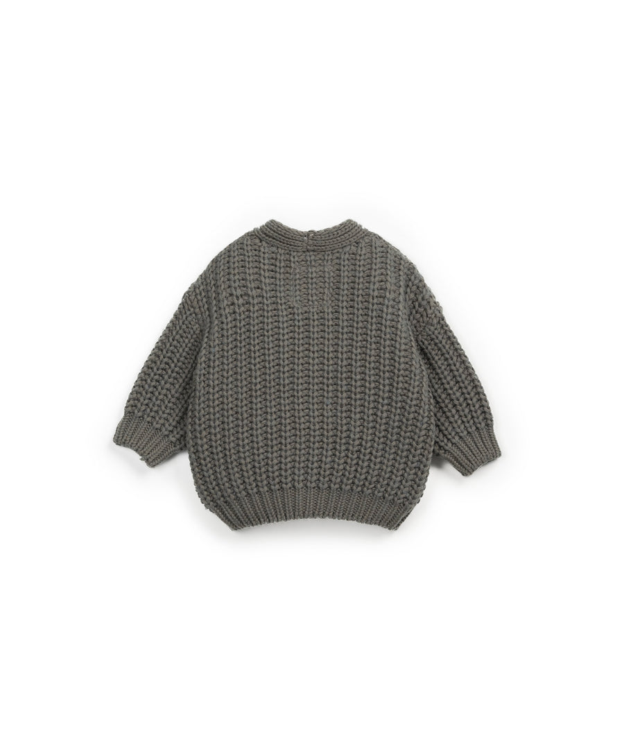 Knitted Cardigan Wool Mix - Khaki